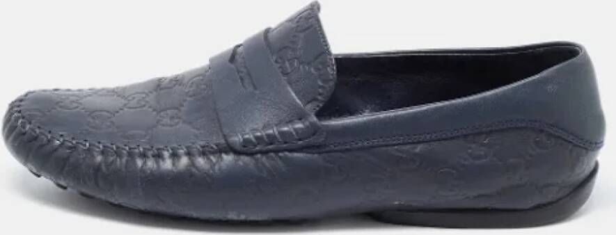 Gucci Vintage Pre-owned Leather flats Blue Dames