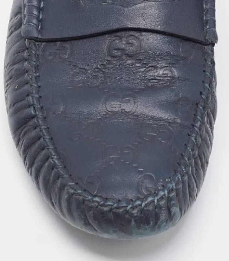 Gucci Vintage Pre-owned Leather flats Blue Dames