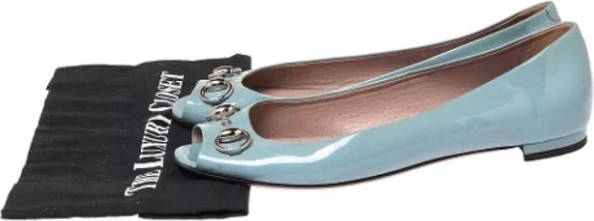 Gucci Vintage Pre-owned Leather flats Blue Dames