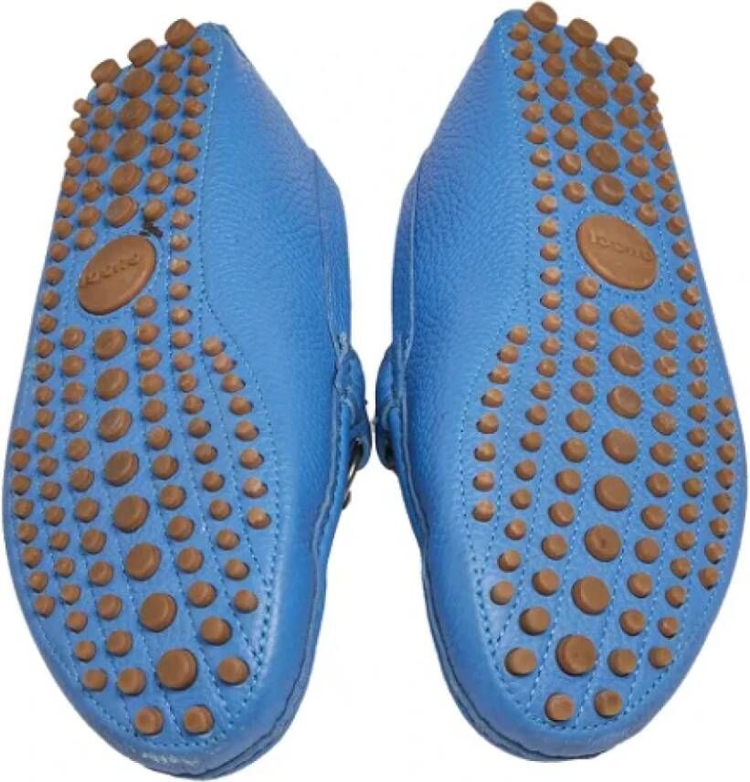 Gucci Vintage Pre-owned Leather flats Blue Dames