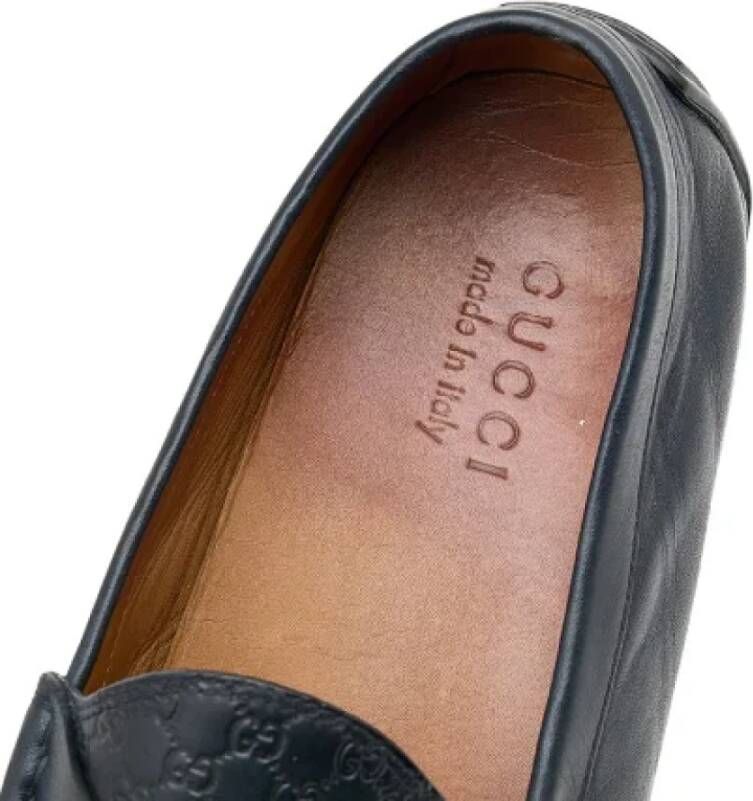 Gucci Vintage Pre-owned Leather flats Blue Dames