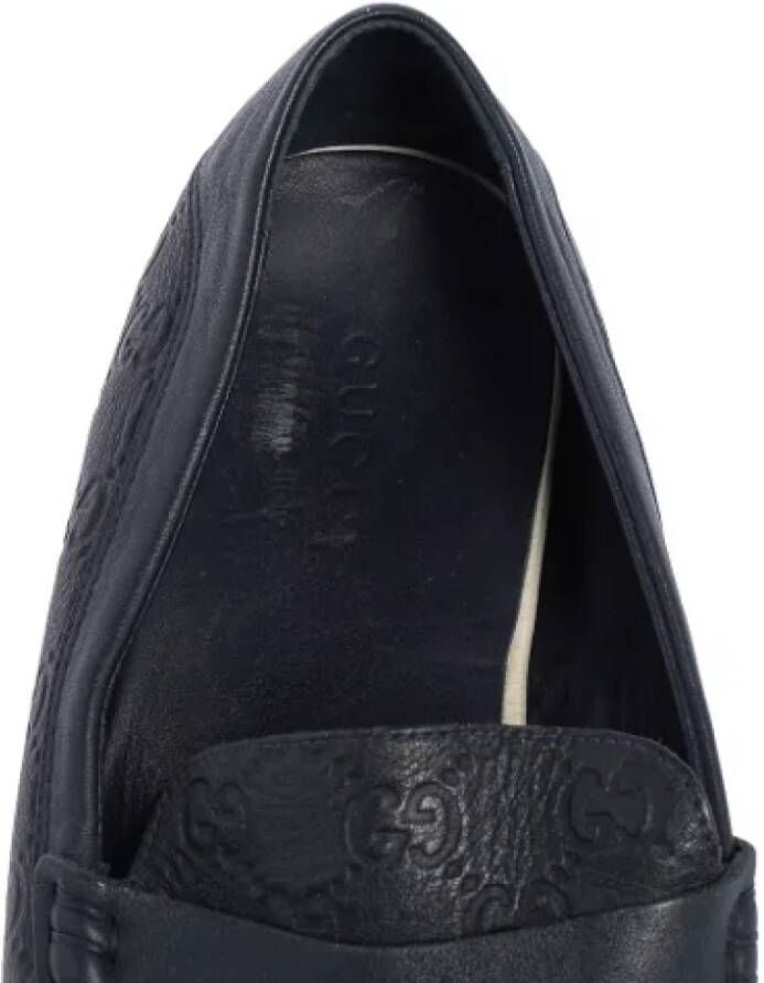 Gucci Vintage Pre-owned Leather flats Blue Dames