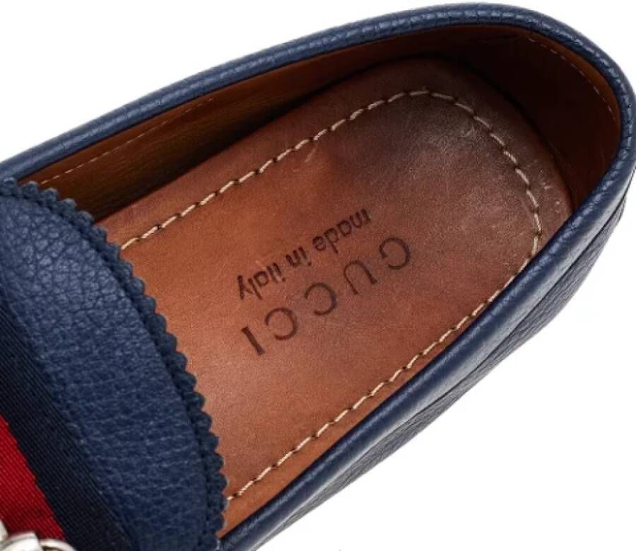 Gucci Vintage Pre-owned Leather flats Blue Dames