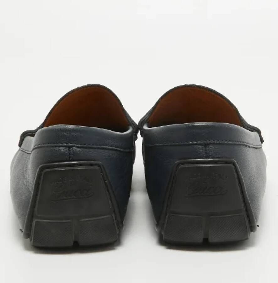 Gucci Vintage Pre-owned Leather flats Blue Dames