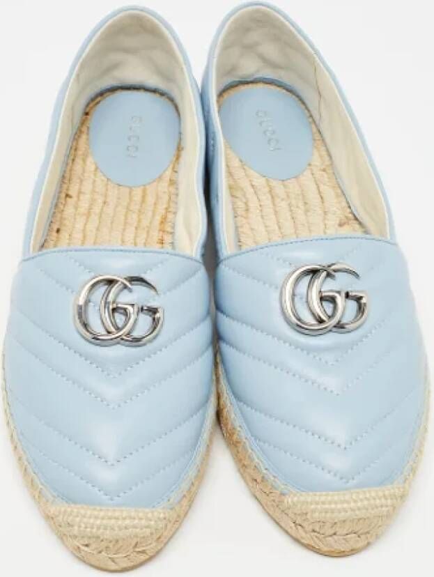 Gucci Vintage Pre-owned Leather flats Blue Dames