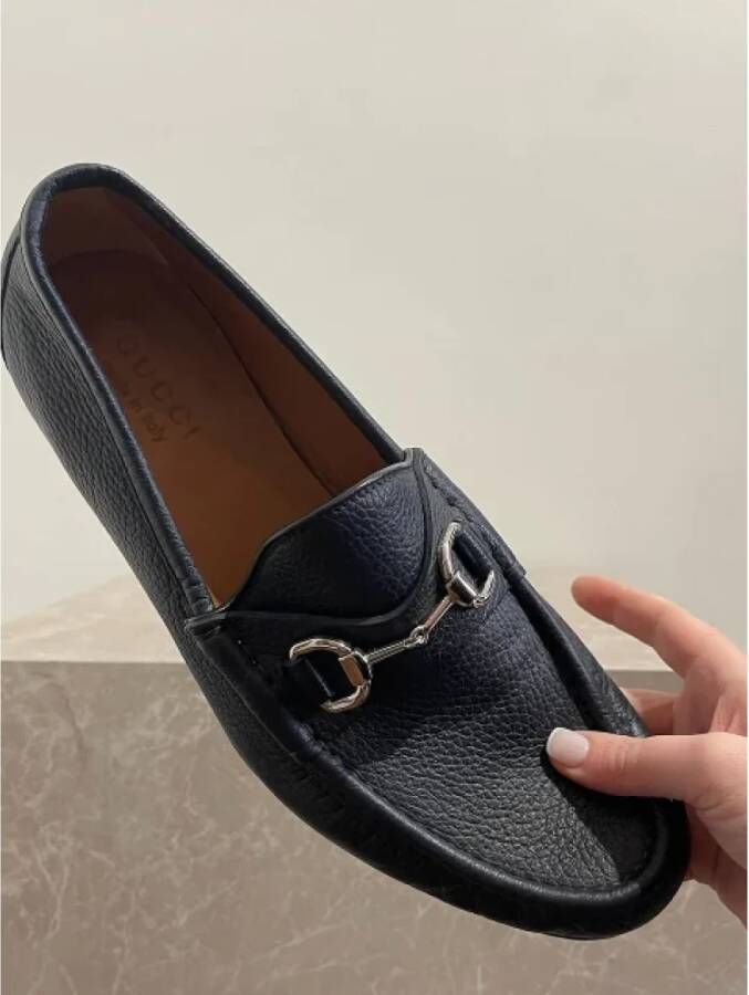 Gucci Vintage Pre-owned Leather flats Blue Dames