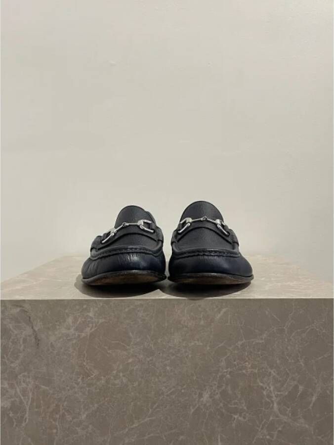 Gucci Vintage Pre-owned Leather flats Blue Dames