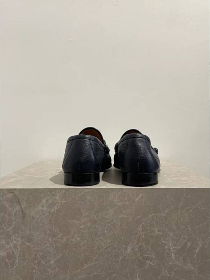 Gucci Vintage Pre-owned Leather flats Blue Dames