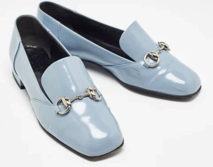 Gucci Vintage Pre-owned Leather flats Blue Dames