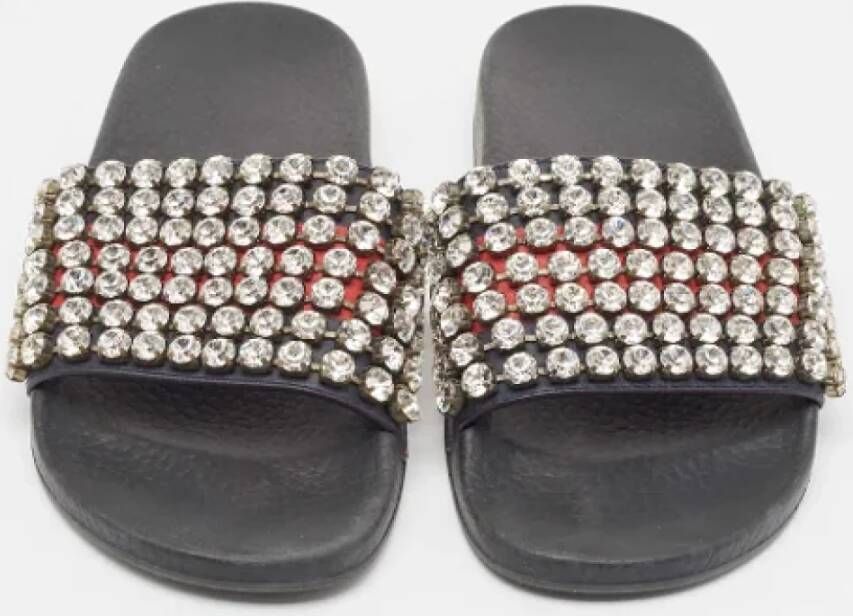 Gucci Vintage Pre-owned Leather flats Blue Dames