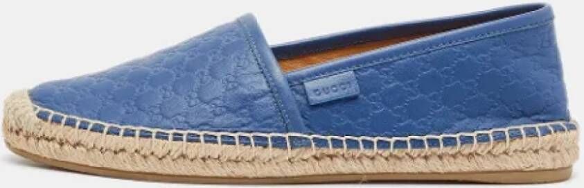 Gucci Vintage Pre-owned Leather flats Blue Dames