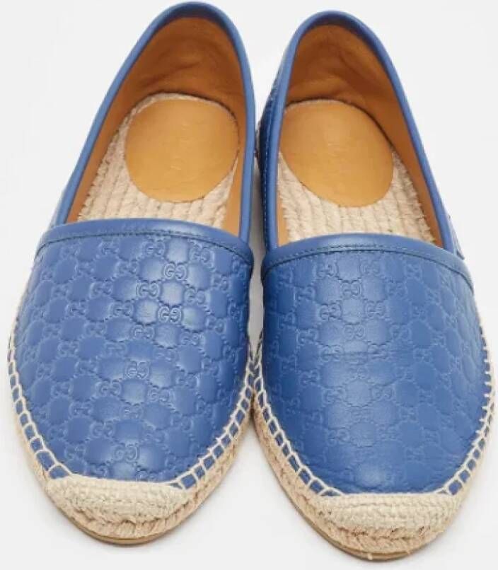 Gucci Vintage Pre-owned Leather flats Blue Dames