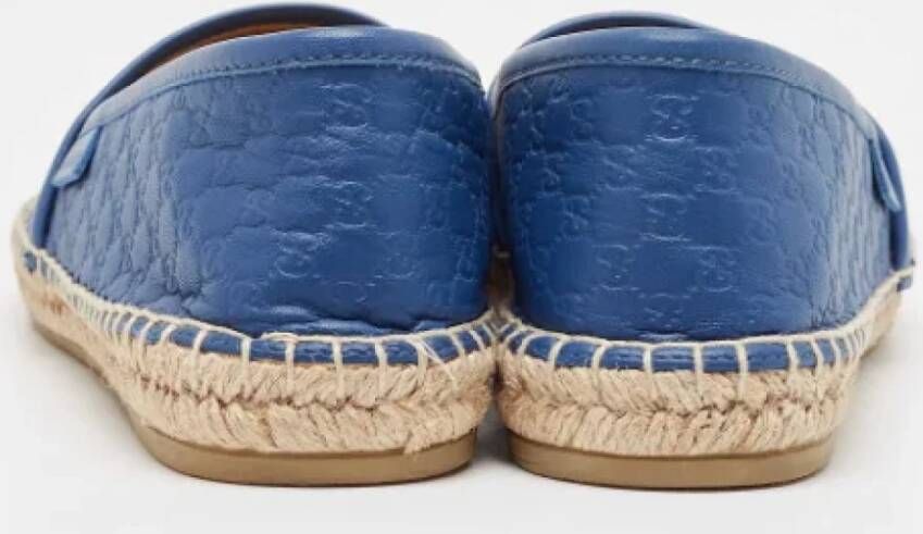 Gucci Vintage Pre-owned Leather flats Blue Dames