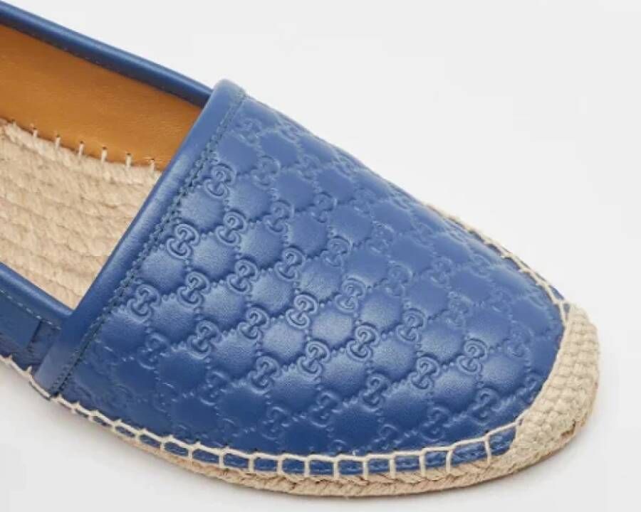 Gucci Vintage Pre-owned Leather flats Blue Dames