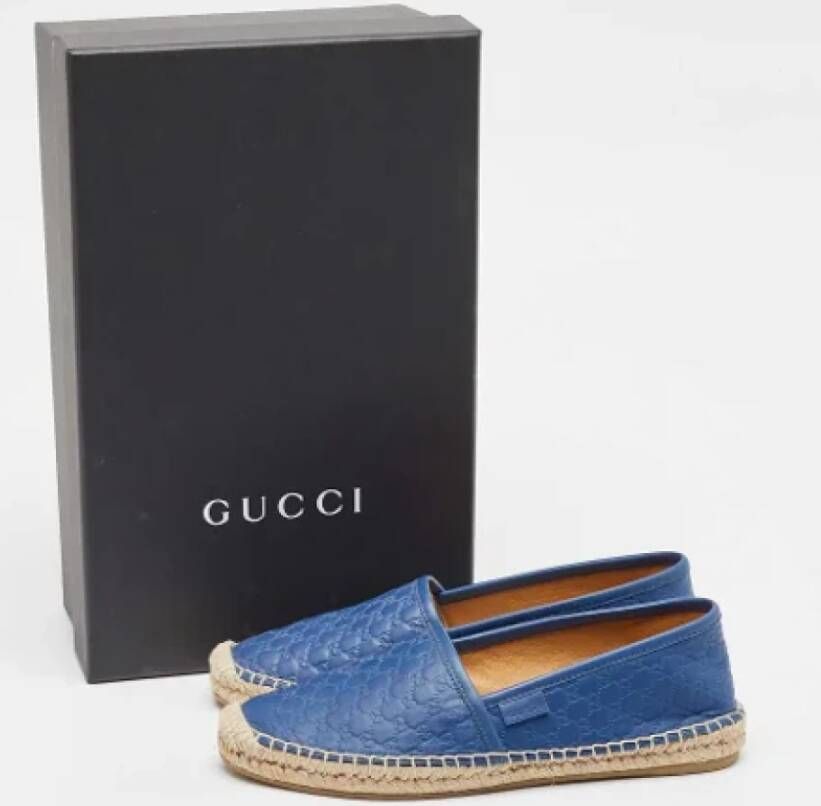 Gucci Vintage Pre-owned Leather flats Blue Dames