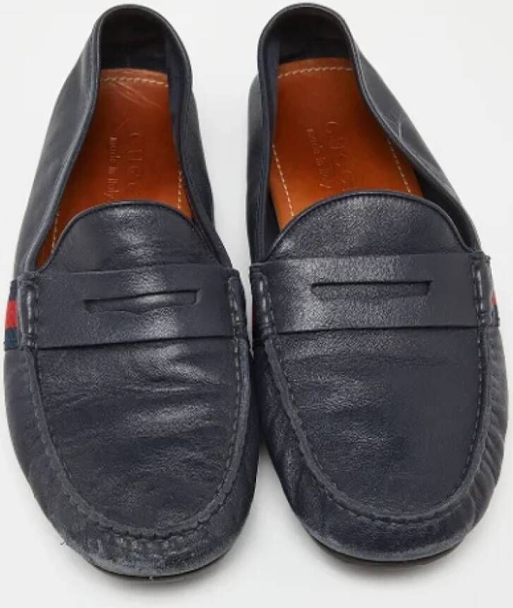 Gucci Vintage Pre-owned Leather flats Blue Heren