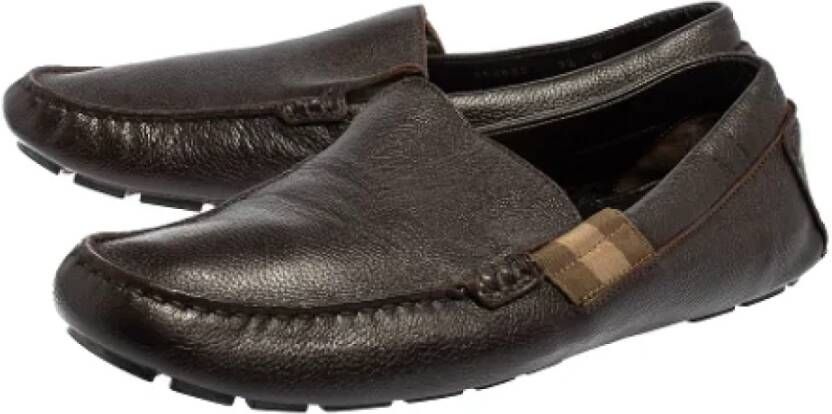 Gucci Vintage Pre-owned Leather flats Brown Dames