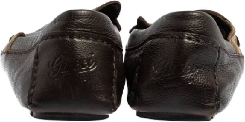 Gucci Vintage Pre-owned Leather flats Brown Dames