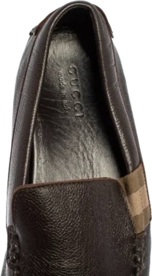 Gucci Vintage Pre-owned Leather flats Brown Dames