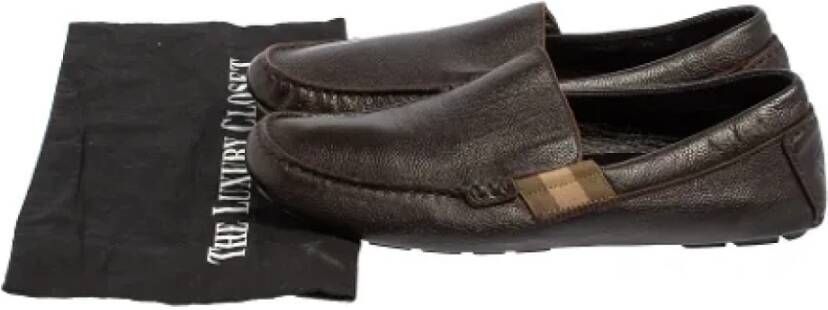 Gucci Vintage Pre-owned Leather flats Brown Dames