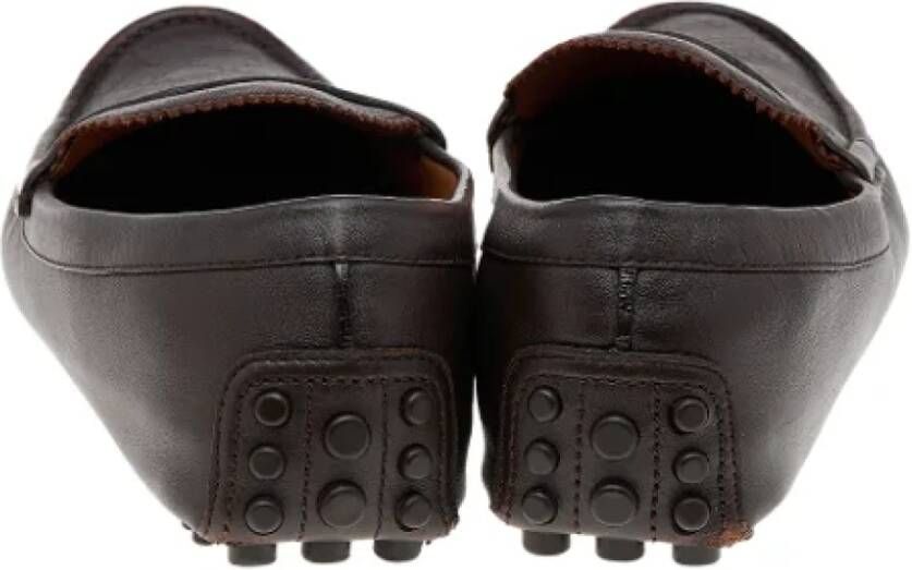 Gucci Vintage Pre-owned Leather flats Brown Dames