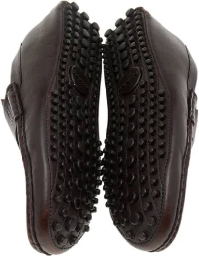 Gucci Vintage Pre-owned Leather flats Brown Dames