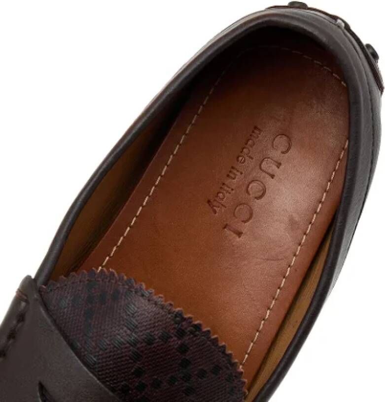Gucci Vintage Pre-owned Leather flats Brown Dames