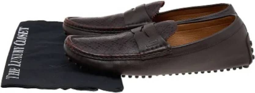 Gucci Vintage Pre-owned Leather flats Brown Dames