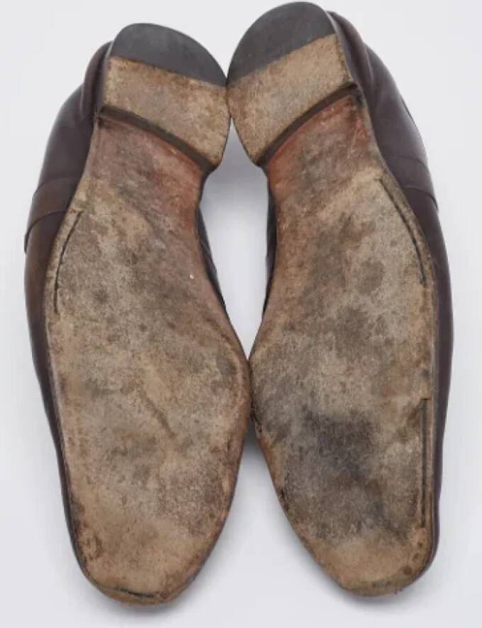 Gucci Vintage Pre-owned Leather flats Brown Dames