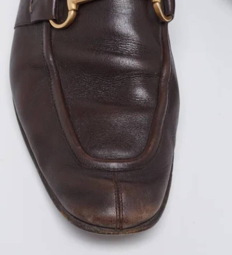 Gucci Vintage Pre-owned Leather flats Brown Dames