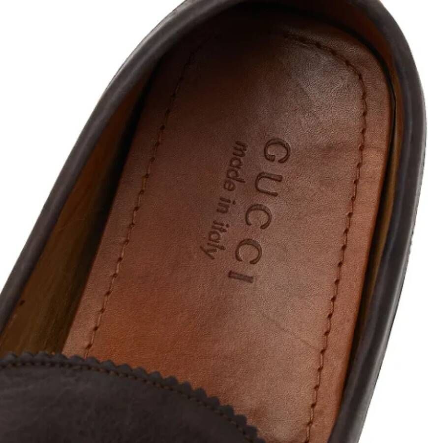 Gucci Vintage Pre-owned Leather flats Brown Dames