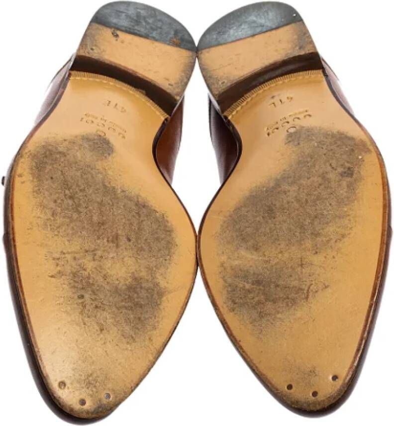 Gucci Vintage Pre-owned Leather flats Brown Dames