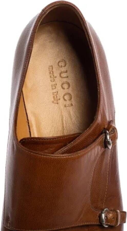 Gucci Vintage Pre-owned Leather flats Brown Dames