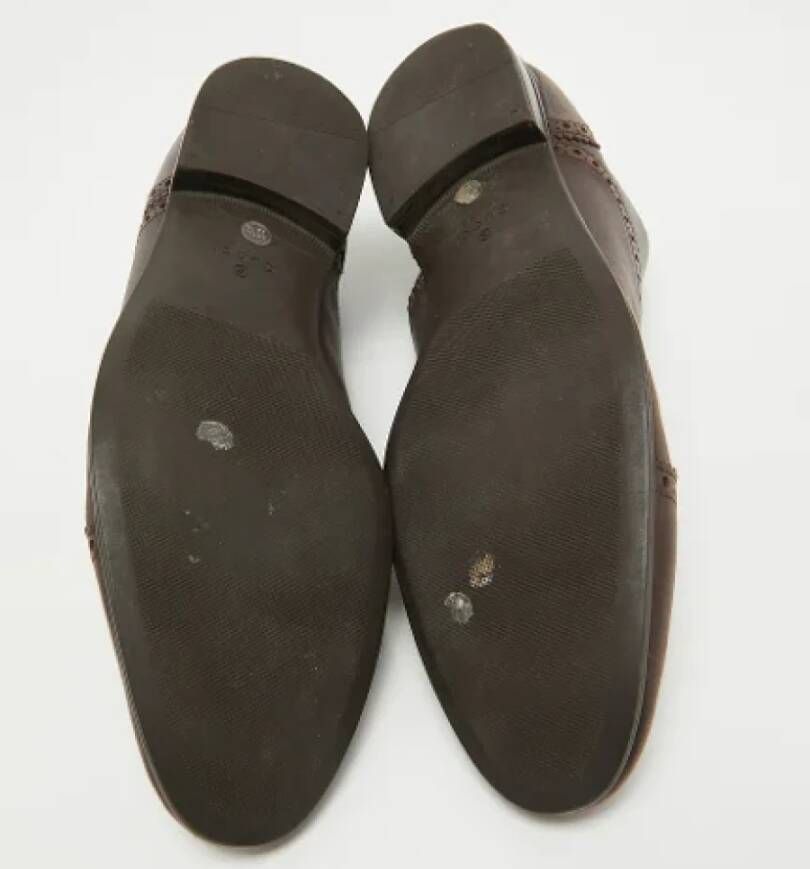 Gucci Vintage Pre-owned Leather flats Brown Dames