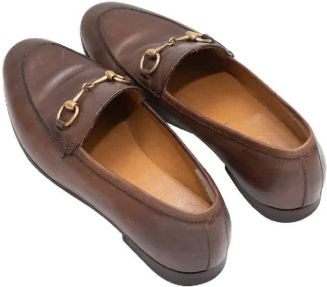 Gucci Vintage Pre-owned Leather flats Brown Dames