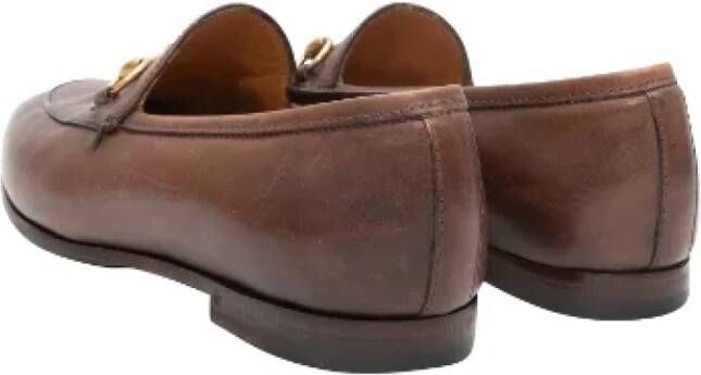 Gucci Vintage Pre-owned Leather flats Brown Dames