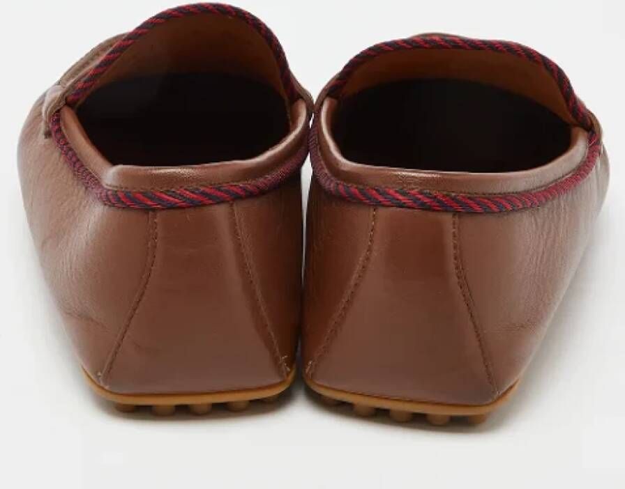 Gucci Vintage Pre-owned Leather flats Brown Dames