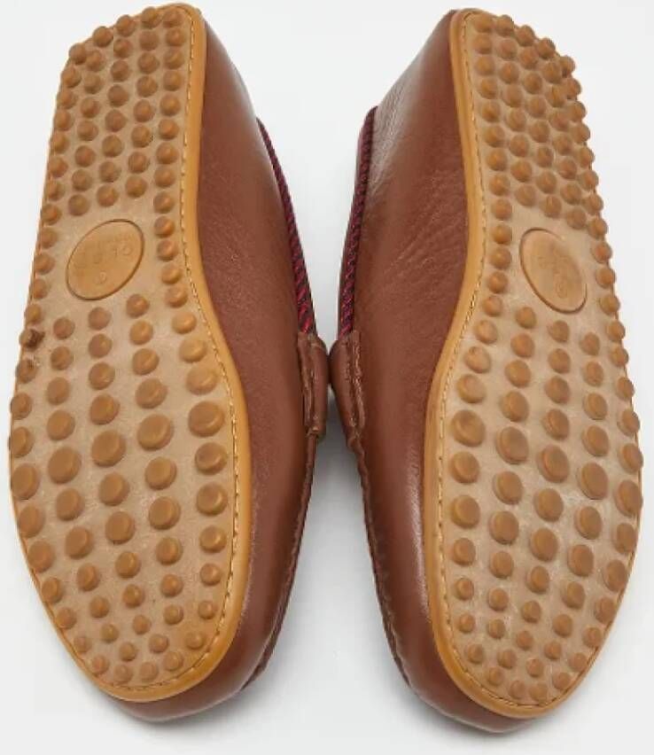 Gucci Vintage Pre-owned Leather flats Brown Dames