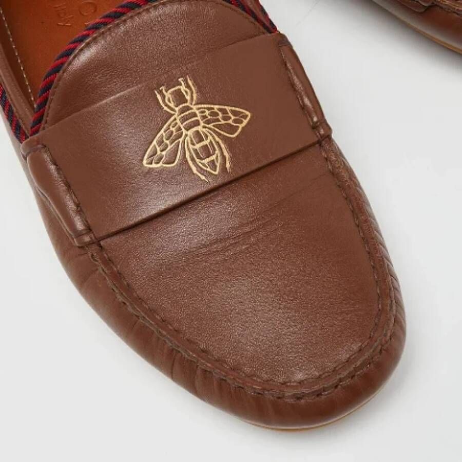 Gucci Vintage Pre-owned Leather flats Brown Dames