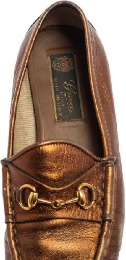 Gucci Vintage Pre-owned Leather flats Brown Dames
