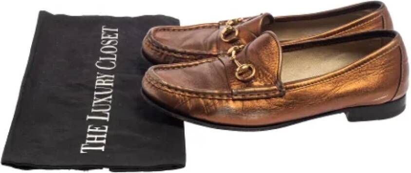Gucci Vintage Pre-owned Leather flats Brown Dames