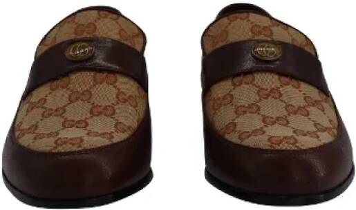 Gucci Vintage Pre-owned Leather flats Brown Dames