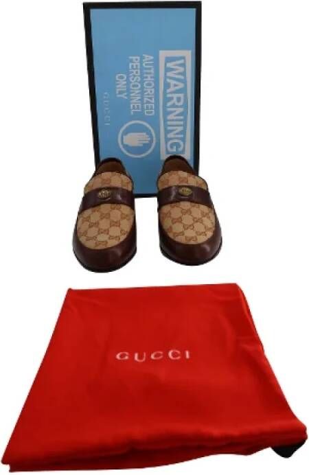 Gucci Vintage Pre-owned Leather flats Brown Dames