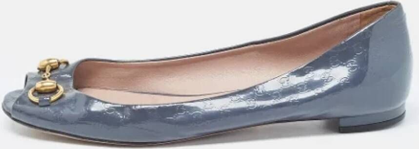 Gucci Vintage Pre-owned Leather flats Gray Dames