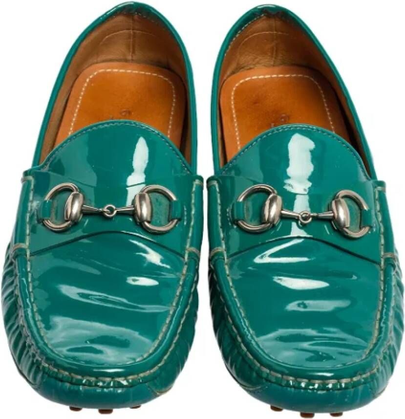 Gucci Vintage Pre-owned Leather flats Green Dames
