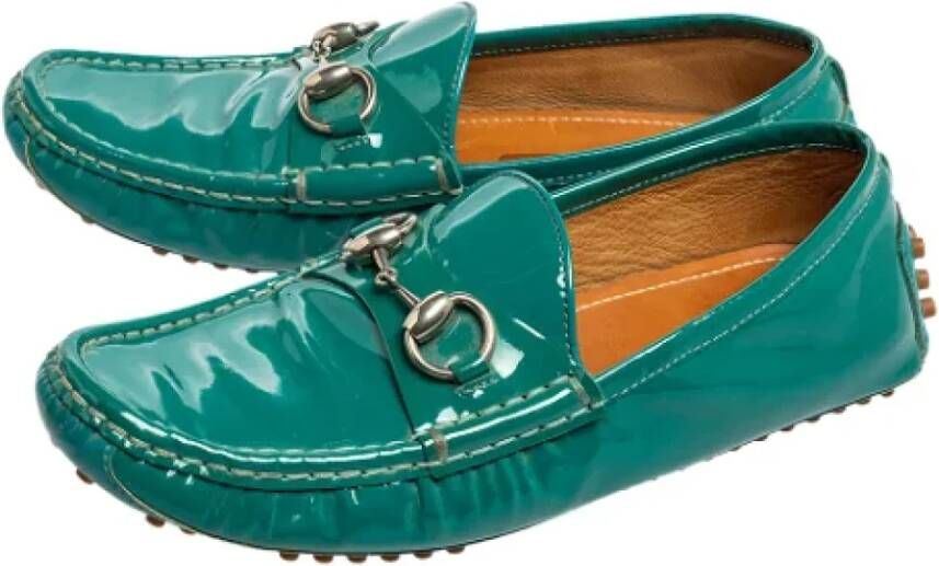 Gucci Vintage Pre-owned Leather flats Green Dames