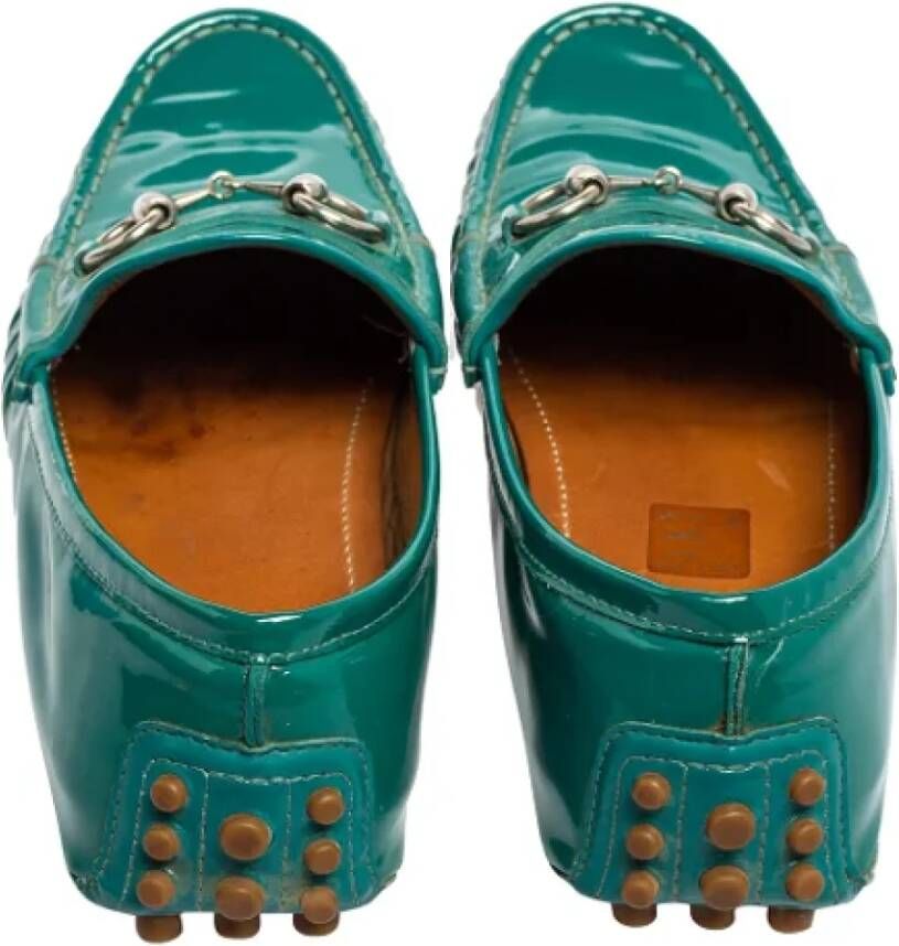 Gucci Vintage Pre-owned Leather flats Green Dames