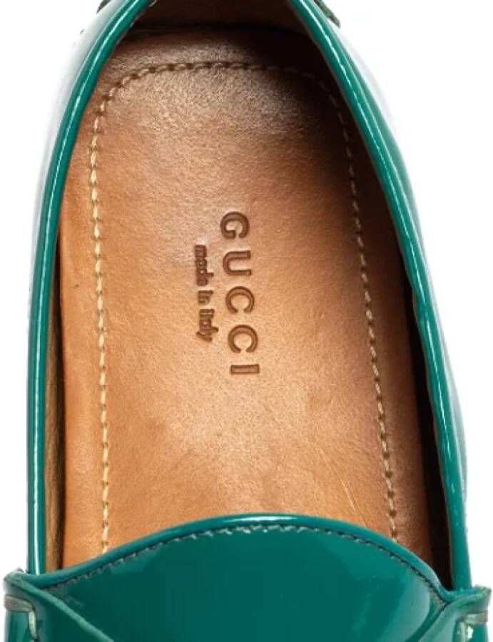 Gucci Vintage Pre-owned Leather flats Green Dames