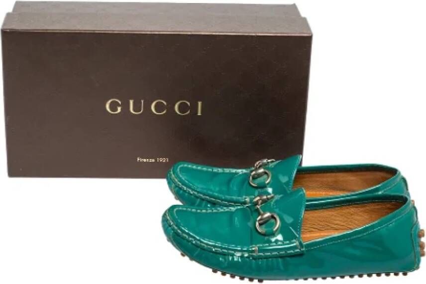 Gucci Vintage Pre-owned Leather flats Green Dames