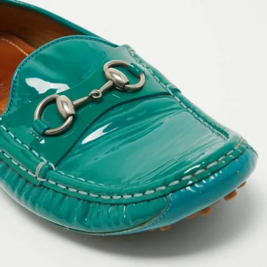Gucci Vintage Pre-owned Leather flats Green Dames